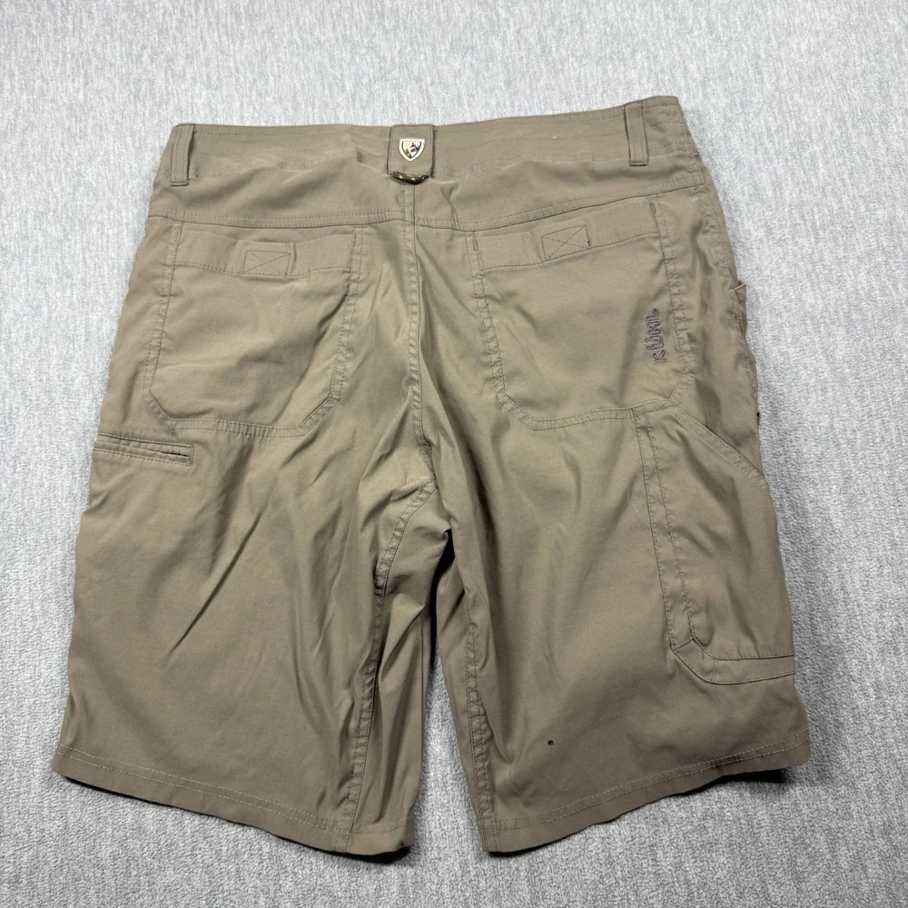 KUHL Renegade Cargo Shorts Mens 34 Tan Brown Stretch Lightweight Hiking Outdoor